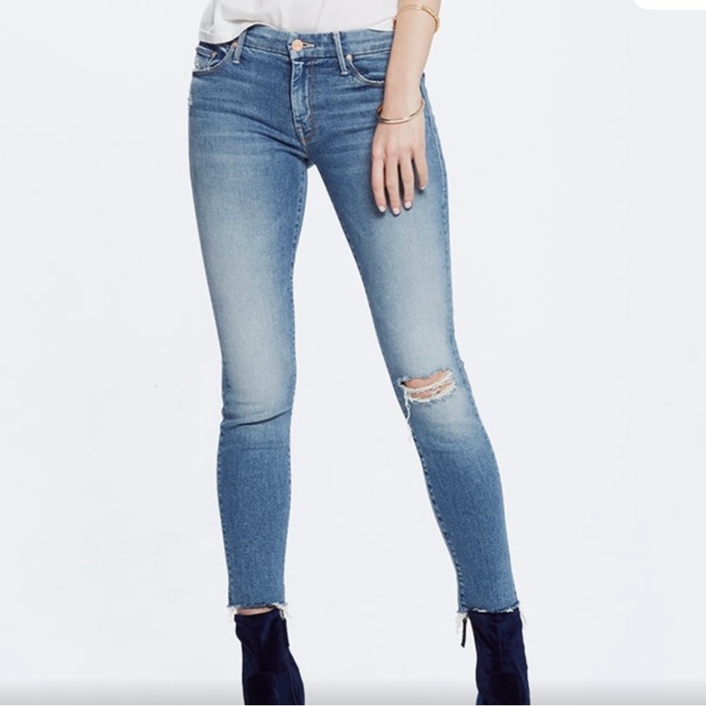 MOTHER Jeans Looker Ankle Fray in Birds of Paradise size 27